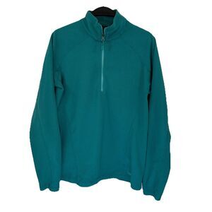 Marmot Rocklin Pullover 1/2 Zip Women Sz M Fleece Teal Sweater Layer Outdoors